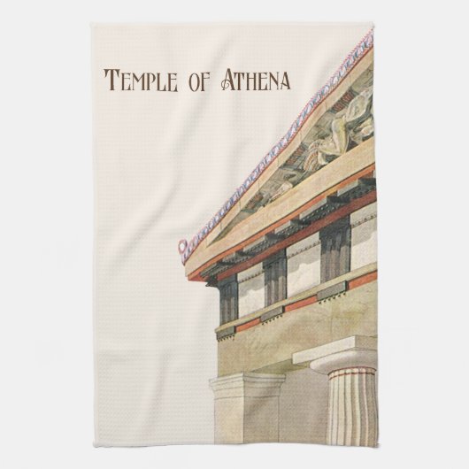 古代ギリシャ建築、 アテナの神殿 キッチンタオル (縦)