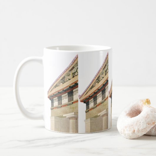 古代ギリシャ建築、アテナの神殿 コーヒーマグカップ (ドーナツ)