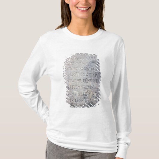古代ギリシャ文化のepigraphの石はEphesusで、見つけました Tシャツ (正面)
