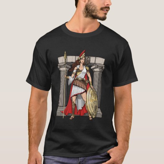 古代ギリシャ神話のアテナギリシャの知恵の女神 Tシャツ (正面)