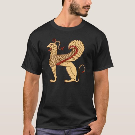 古代ギリシャ神話の獣グリフィンTシャツ Tシャツ (正面)
