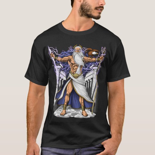 古代ギリシャ神話の神ゼウス Tシャツ (正面)