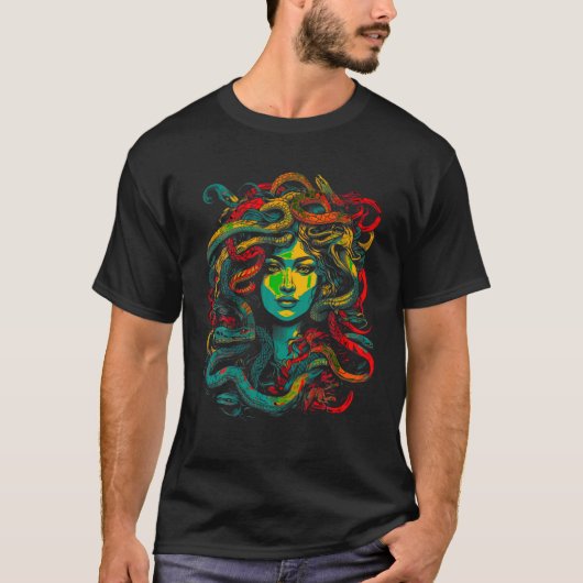 古代ギリシャ神話メデューサTシャツ Tシャツ (正面)