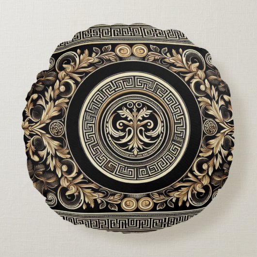 古代ギリシャ語 ラウンドクッション (正面)