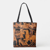 古代ギリシャ赤姿クラシカル花瓶トート トートバッグ (裏面)