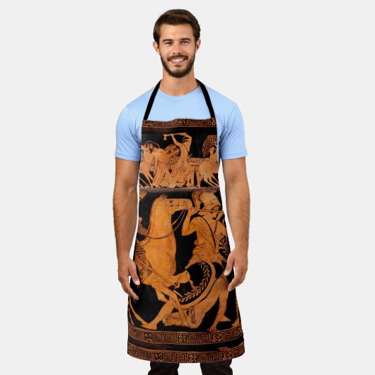 古代ギリシャ赤姿陶芸クラシカル術 エプロン (着用した状態)