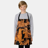 古代ギリシャ赤姿陶芸クラシックアートエプロン エプロン (着用した状態)