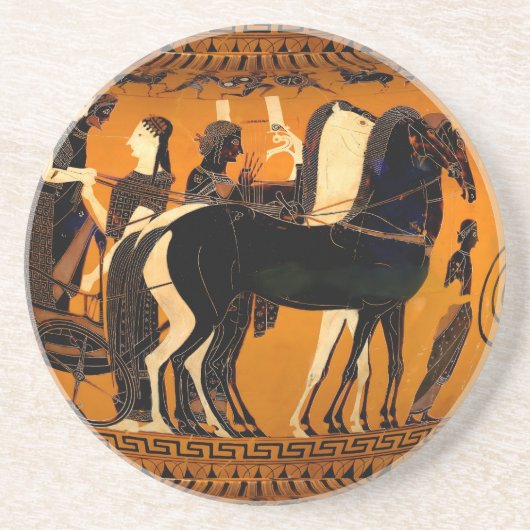 古代ギリシャ黒人美術姿砂岩コースター コースター (正面)