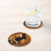 古代ギリシャ黒姿アートコースター ラウンドペーパーコースター (インサイチュ)