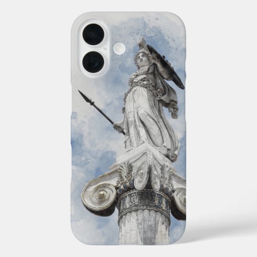 古代ギリシャ アテナ像 水彩 – 神話 Case-Mate iPhoneケース (裏面)