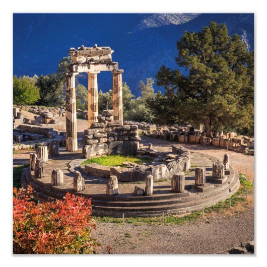 古代ギリシャ デルフィ遺跡 フォトプリント - 歴史的 (正面)
