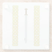 古代ケルトの剣と結び糸細工 ガラスコースター (裏面)