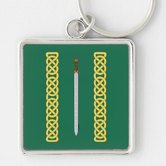 古代ケルトの剣と結び糸細工 キーホルダー (正面)