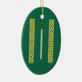 古代ケルトの剣と結び糸細工 セラミックオーナメント (右)