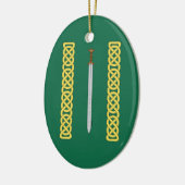 古代ケルトの剣と結び糸細工 セラミックオーナメント (左)