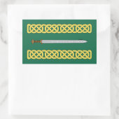 古代ケルトの剣と結び糸細工 長方形シール (バッグ)