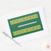 古代ケルトの剣と結び糸細工 長方形シール (封筒)