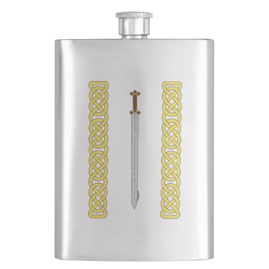 古代ケルトの剣と結縄模様 フラスク (正面)