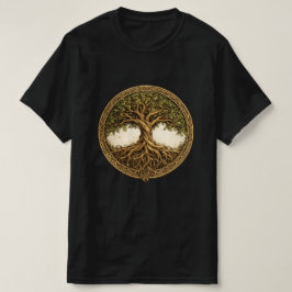 古代ケルトの生命の樹 結び模様 グラフィック Tシャツ