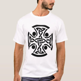 古代ケルト十字架の組紐模様 ファインアート Tシャツ
