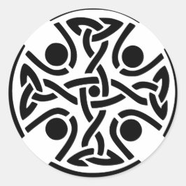 古代ケルト十字結び細密画 ラウンドシール