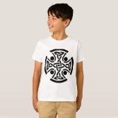 古代ケルト十字結び細密画 Tシャツ (正面フル)
