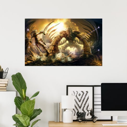 古代ゴーレム戦い ポスター (ホームオフィス)