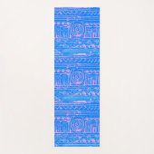 古代シュメル・メソポタミア柄 ブルー ヨガマット (正面)