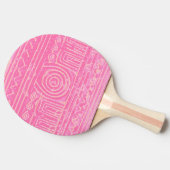 古代シュメールのメソポタミアンパターンピンク 卓球ラケット (横)