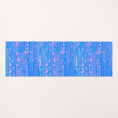 古代シュメールのメソポタミアンパターンブルー ヨガマット (正面(横))