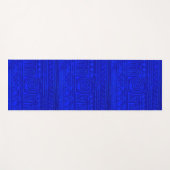 古代シュメールのメソポタミアンパターンブルー ヨガマット (正面(横))