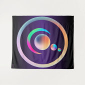 古代シンボルレインボーエイリアンミステリーサークル タペストリー (正面(横))