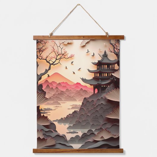 古代シー中国のン紙カットウォールタペストリー 吊り下げ型タペストリー (正面)