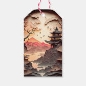 古代シー中国のン紙カットギフトラベル ギフトタグ (正面)