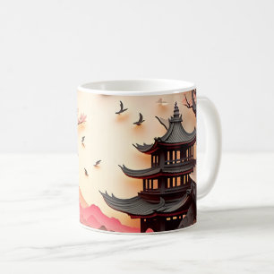 古代シー中国のン紙カットブラウンマグ コーヒーマグカップ