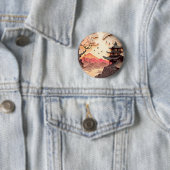 古代シー中国のン紙カットブラウンラウンドボタン 缶バッジ (インサイチュ)