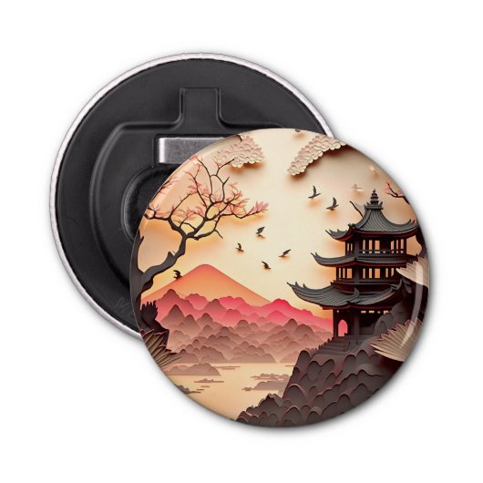 古代シー中国のン紙カットボトルオープナー 栓抜き (正面)