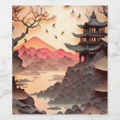 古代シー中国のン紙カットワインラベル ワインラベル (シングルラベル)