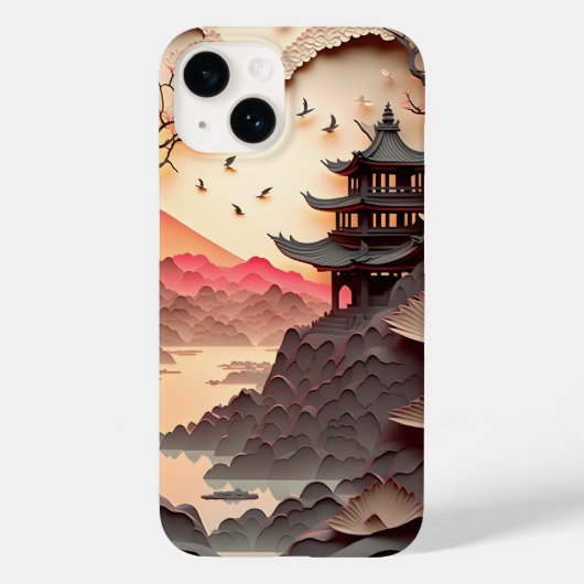 古代シー中国のン紙カットiPhone 14ケース Case-Mate iPhoneケース (裏面)