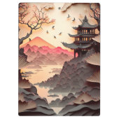 古代シー中国のン紙切り取り茶色のクリップボード クリップボード (裏面)