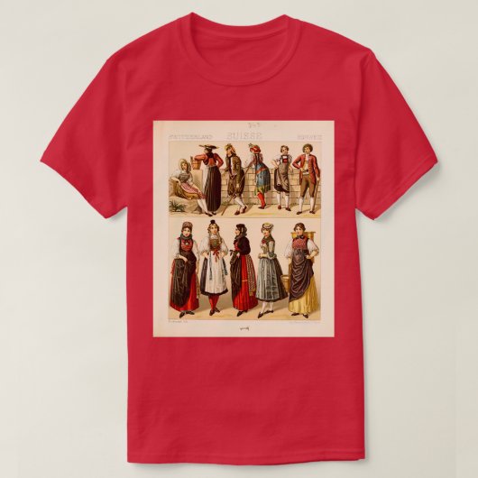古代スイスのファッションとライフスタイル18世紀H Tシャツ (デザイン正面)