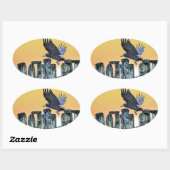 古代ストーンヘンジ&ルーク・コーヴィッドの恋人の贈り物 楕円形シール (シート)