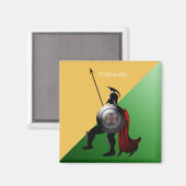 古代スパルタの戦士グリーンとイエロー マグネット (正面/裏面)