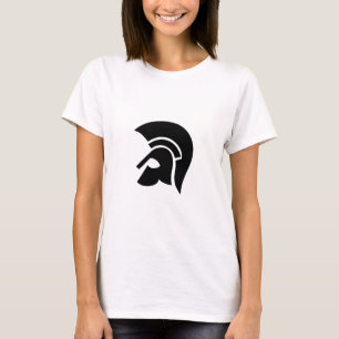 古代スパルタ兵のヘルメットブラック Tシャツ
