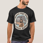 古代セルフィー 洞窟人 マンモス Tシャツ (正面)