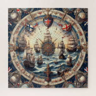 古代セーリングシップEngland Norway Finland V3 ジグソーパズル