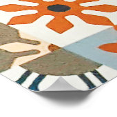 古代タイル模様の背景とテクスチャ ポスター (角)