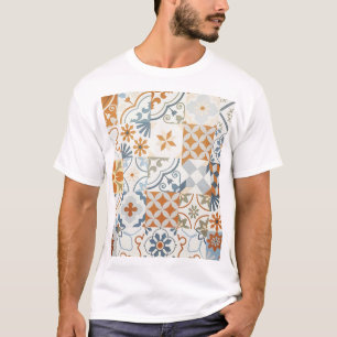 古代タイル:テクスチャ付き背景パターン Tシャツ