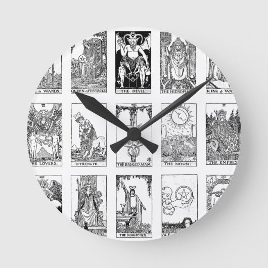 古代タロット ラウンド壁時計 (正面)