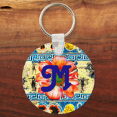 古代ダンセウスデイジーとモノグラム キーホルダー (正面)